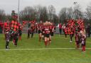 Cumnock new pitches: Two new all weather pitches opened at Cumnock Rugby Club.P1 & 2 Guard of honour as Cumnock RFC run on to the new pitch.