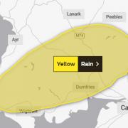 Yellow weather warning in place for south-west Scotland (Image- Met Office)