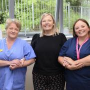 Deborah Rooney (staff nurse), Donna (patient) and Fiona Brown (senior charge nurse)