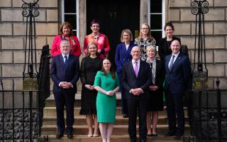 First Minister John Swinney and his newly-appointed Cabinet outside Bute House