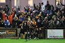 Talbot’s players and fans celebrate their third round win over Hamilton Accies (Photo - Paul Flynn)