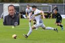 Cumnock boss Brian McGinty, inset, says his players have every chance of pulling off an upset on Friday against a Dumbarton side who drew 1-1 with Albion Rovers on Saturday, with Stuart Carswell netting Sons' goal from the spot (Main pic - Andy Scott)
