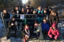 Pupils were out cleaning the area (Image: Muirkirk Primary School)