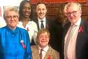 MP welcomes Sir Elton   to Parliament reception.