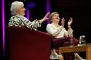 Former first minister Nicola Sturgeon chairs an event with comedian Janey Godley at the Aye Write