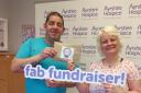 Derek handed over £2,335 to the Ayrshire Hospice following his latest charitable efforts.