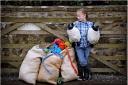 Beth Strange (7) from Mossneuk Primary brings two crocheted sheep to the National Museum of Rural Life ahead of the East Kilbride attraction’s Woolly Weekend event