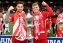 Alan Cairns (right) celebrates the Scottish Cup triumph with fellow goalscorer, Cammy Marlow