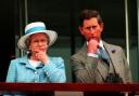 Queen Elizabeth II and Prince Charles - now King Charles III - at Epsom races