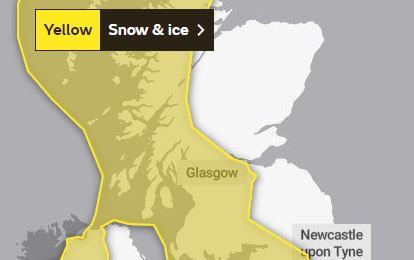 Snow and ice warnings have been issued for the area