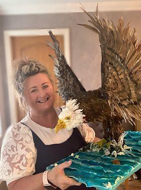 Cumnock Chronicle: Tracey with the eagle design featured on the front cover of D’licious magazine (Image- Tracey McKay)