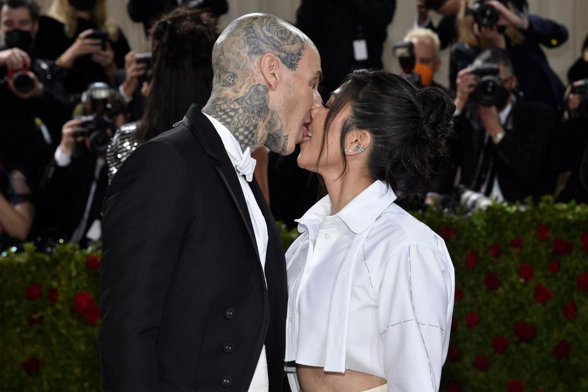 Travis Barker, left, and Kourtney Kardashian attend The Metropolitan Museum of Art’s Costume Institute benefit gala on Monday, May 2, 2022, in New York