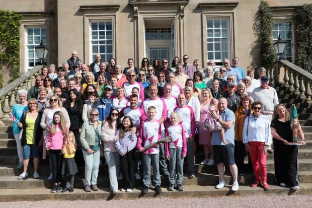 Cumnock Chronicle: The group pose on the Dumfries House steps