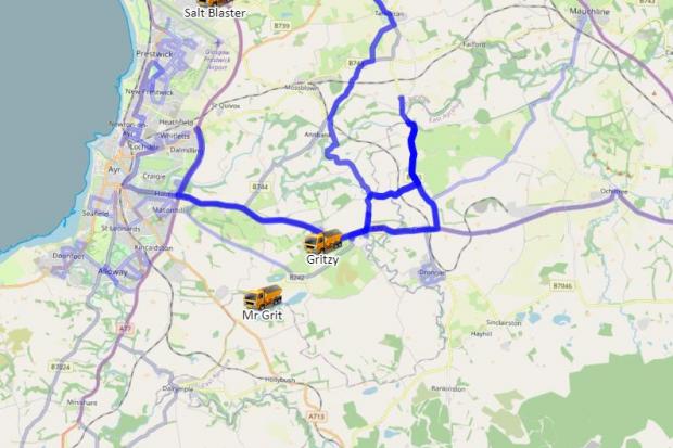 Some of the gritters out and about in Ayrshire