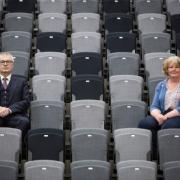 Sir James MacMillan and Jennifer Martin, composer and the Chief Executive of The Cumnock Tryst.