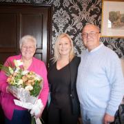 Rona and Peter Richards with Councillor Elaine Stewart (Image: East Ayrshire Council)