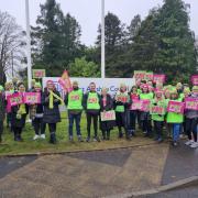 Teachers lobbied outside of East Ayrshire Council headquarters in Kilmarnock (Image: EIS)