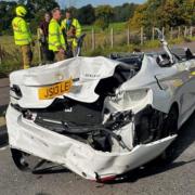 Justine's BMW 218 was written off in the horror crash on the B7083 north of Cumnock