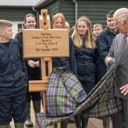 King Charles III officially opens the MacRobert Farming and Rural Skills Centre at Dumfries House in Cumnock. (Jane Barlow/PA Wire).
