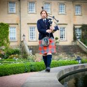 Margaret Houlihan of The National Piping Centre at the launch of the new health programme, Piping For Health, at Dumfries House.
