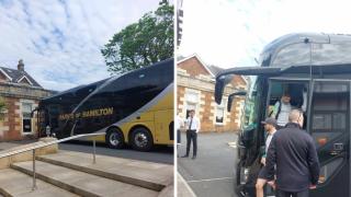 The Celtic squad were seen arriving at the Seamill Hydro in West Kilbride ahead of their clash with Kilmarnock on Wednesday, May 15.
